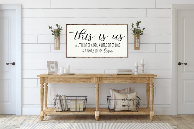 This is Us Framed Wood Sign, Family Quote, Rustic Home Decor - Etsy