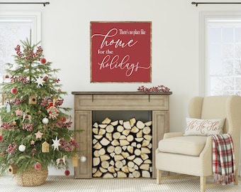 Framed Christmas Wood Sign | Holiday Mantel Decor