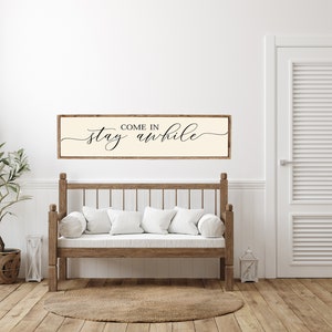 Come In, Stay Awhile, Wood Sign, Stay Awhile Wood Sign, Kitchen and Living Room, Wall Decor, Entryway Wood Sign, Farmhouse Style Decor image 7