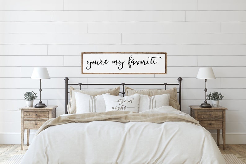 You're my favorite Primary Bedroom Sign Wood Framed Sign Home Wall Decor Over the Bed Sign Master Bedroom Decor Above Bed Sign image 1