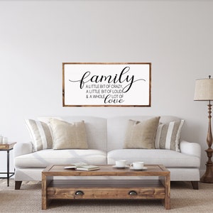 Family Sign Family a Little Bit of Crazy Wood Sign - Etsy