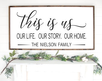 Personalized Family Name Wood Sign, This Is Us Decor