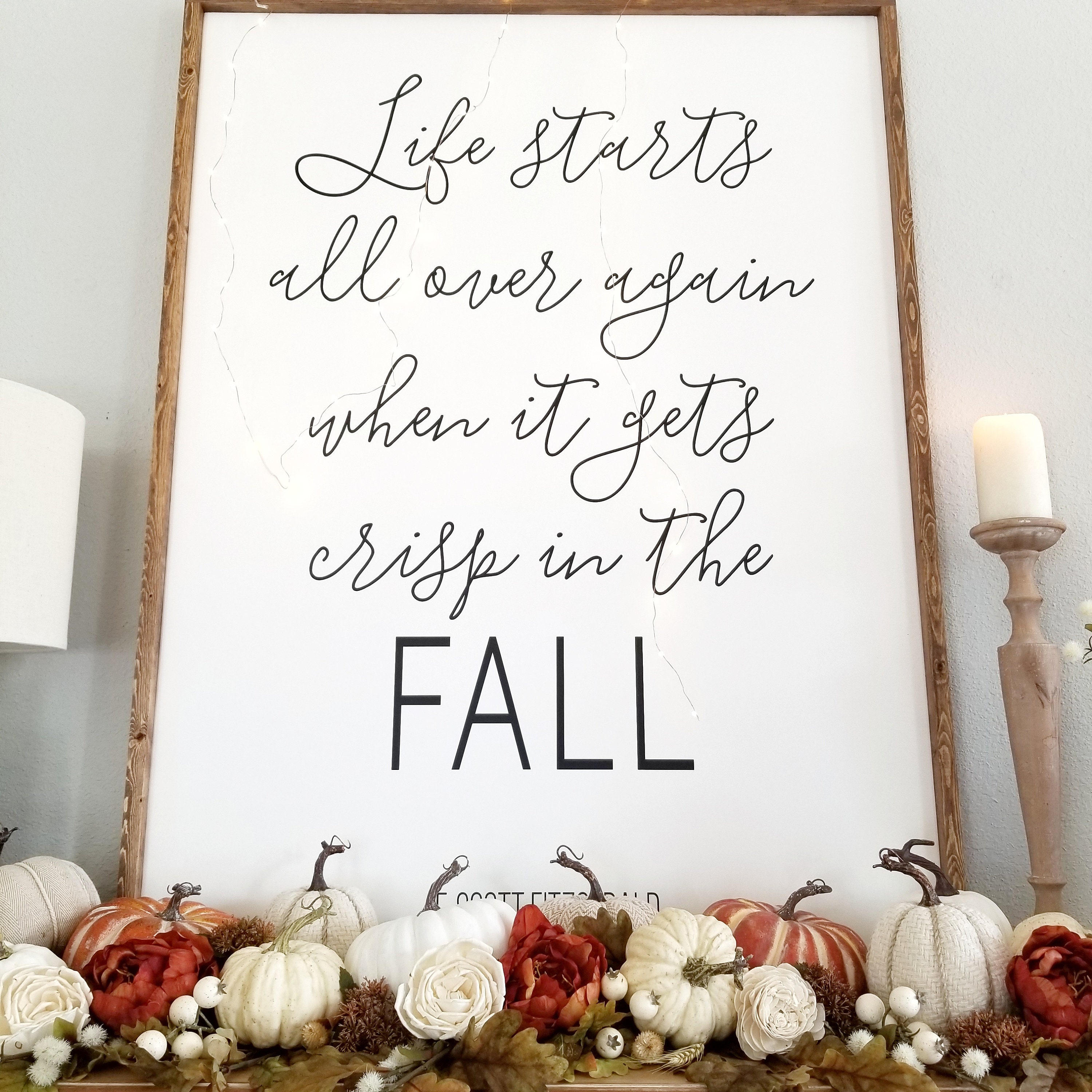 Fall Sign Life Starts All Over Again When It Get's Crisp - Etsy
