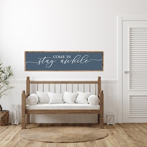 Come In, Stay Awhile, Wood Sign, Stay Awhile Wood Sign, Kitchen and Living Room, Wall Decor, Entryway Wood Sign, Farmhouse Style Decor image 8