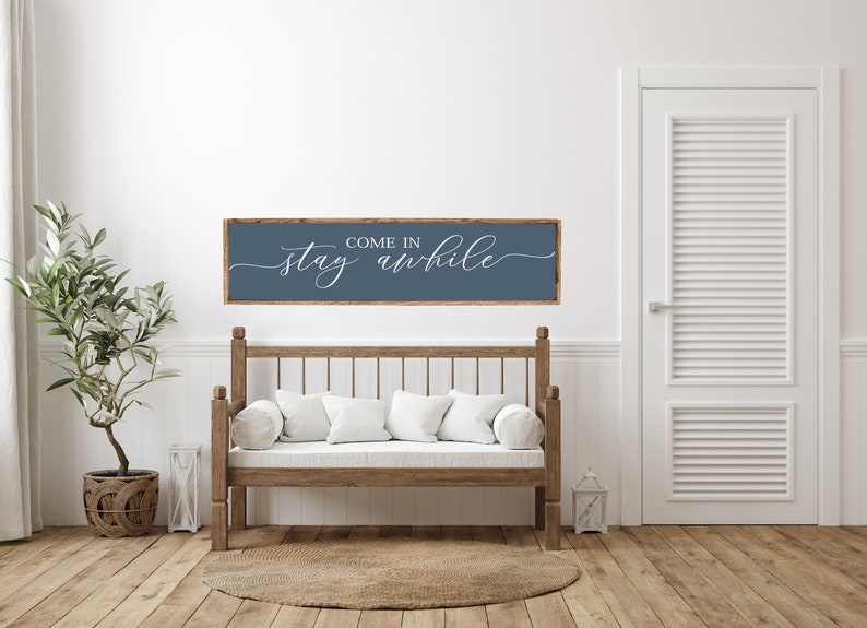 Come In, Stay Awhile, Wood Sign, Stay Awhile Wood Sign, Kitchen and Living Room, Wall Decor, Entryway Wood Sign, Farmhouse Style Decor image 8