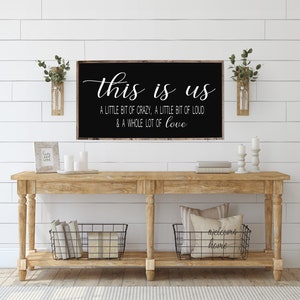 This is Us Framed Wood Sign, Family Quote, Rustic Home Decor - Etsy