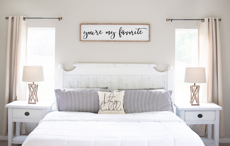 You're my favorite Primary Bedroom Sign Wood Framed Sign Home Wall Decor Over the Bed Sign Master Bedroom Decor Above Bed Sign image 5