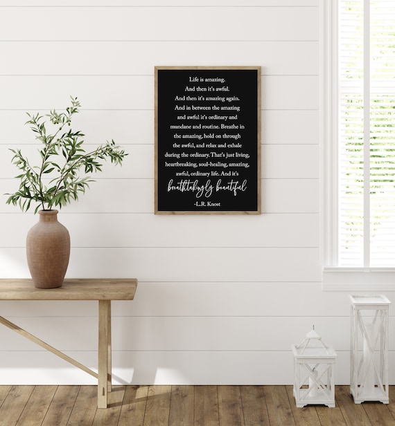 Inspirational Quote Framed Wood Sign - L.R. Knost - Home Wall Decor