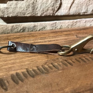 Leather Keychain with Brass Clip