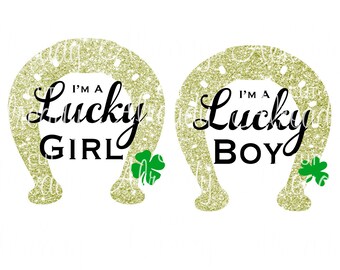 Lucky Girl - Lucky Box - Instant Download - St. Patricks Day - Baby - Decal - Sticker - Onesie