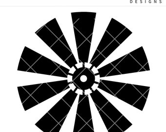 Farmhouse Windmill SVG - Farmhouse SVG - Rustic Windmill Blades - Silhouette svg file - Cricut svg file - Cut file