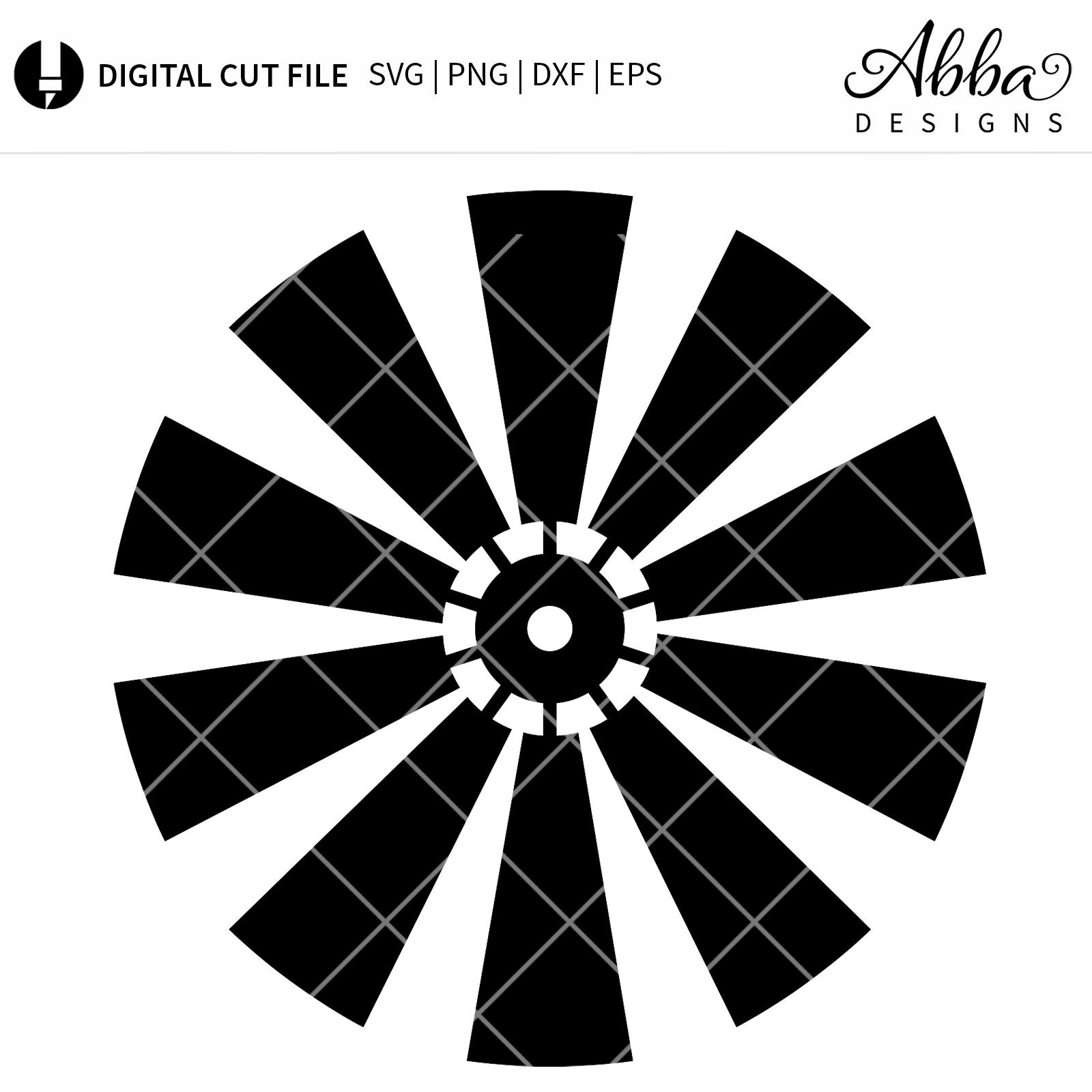 Farmhouse Windmill SVG Farmhouse SVG Rustic Windmill Blades Silhouette