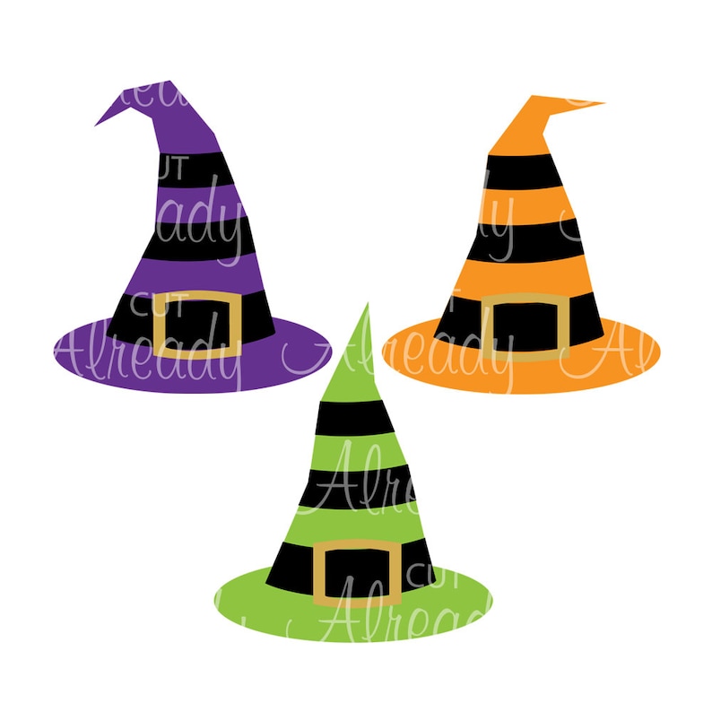 Download Witch Hat Striped 3 witch hats Halloween SVG Cricut SVG | Etsy