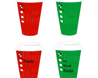 Red Cup Season Coffee Cup Tag - SVG - Silhouette -  Cricut,  Instant Digital Download