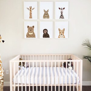 Geometric Animal Prints - PRINTED - Giraffe, Bear, Zebra, Bunny, Fox, and Monkey
