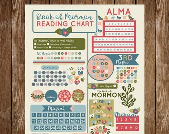 BOOK OF MORMON Reading Chart & Bookmark || 90 Day Schedule or Editable Schedule || Blank Schedule Included