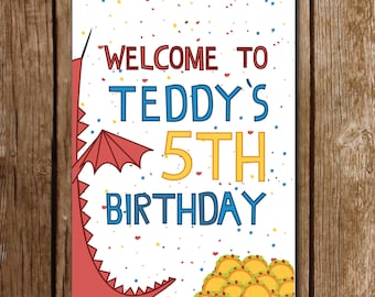 WELCOME SIGN || Dragons Love Tacos Party || Taco Party || Birthday Fiesta || Hey Kid || Digital File