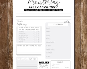 Ministering Get to Know You || RELIEF SOCIETY || Ministering || Church of Jesus Christ of Latter Day Saints ||
