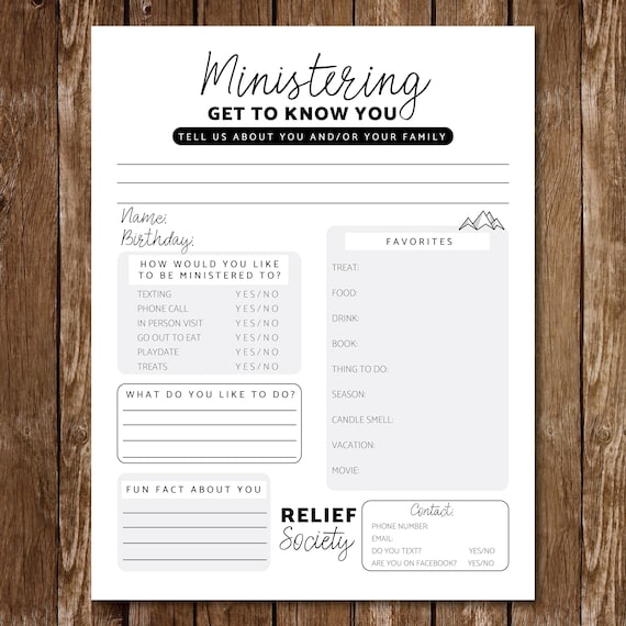 Ministering Get to Know You || RELIEF SOCIETY || Ministering || Church of Jesus Christ of Latter Day Saints ||