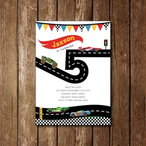 Digital Car Party Invite + Files || Race Cars || Racing Party || Birthday Party || Race on Over || Digital File