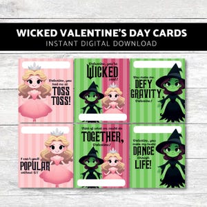 Wicked Valentinstag Karten || Elphaba und Glinda || Böser Film || Zauberer von Oz