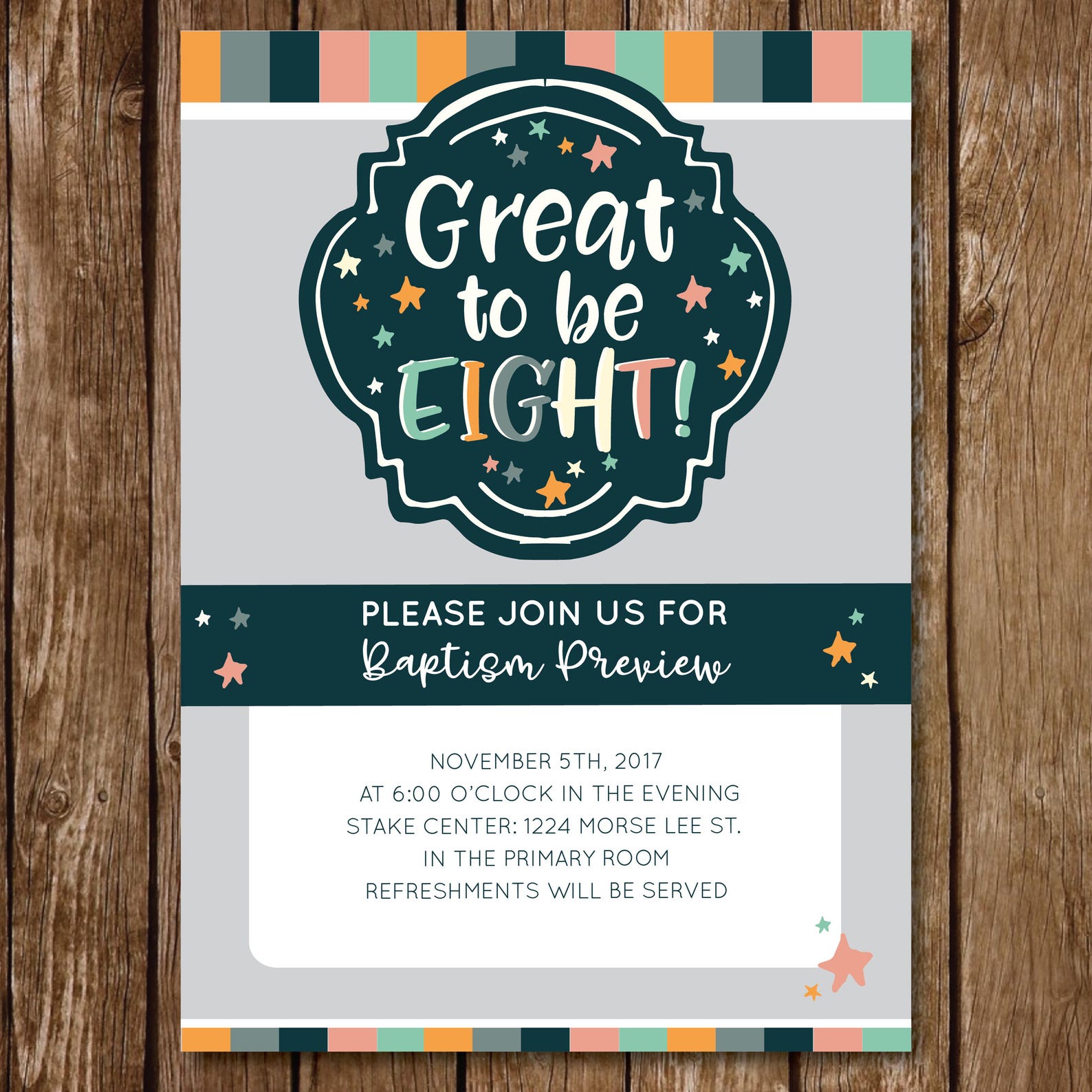 Great to Be Eight Invite &amp; Decorations Baptism Preview | Etsy
