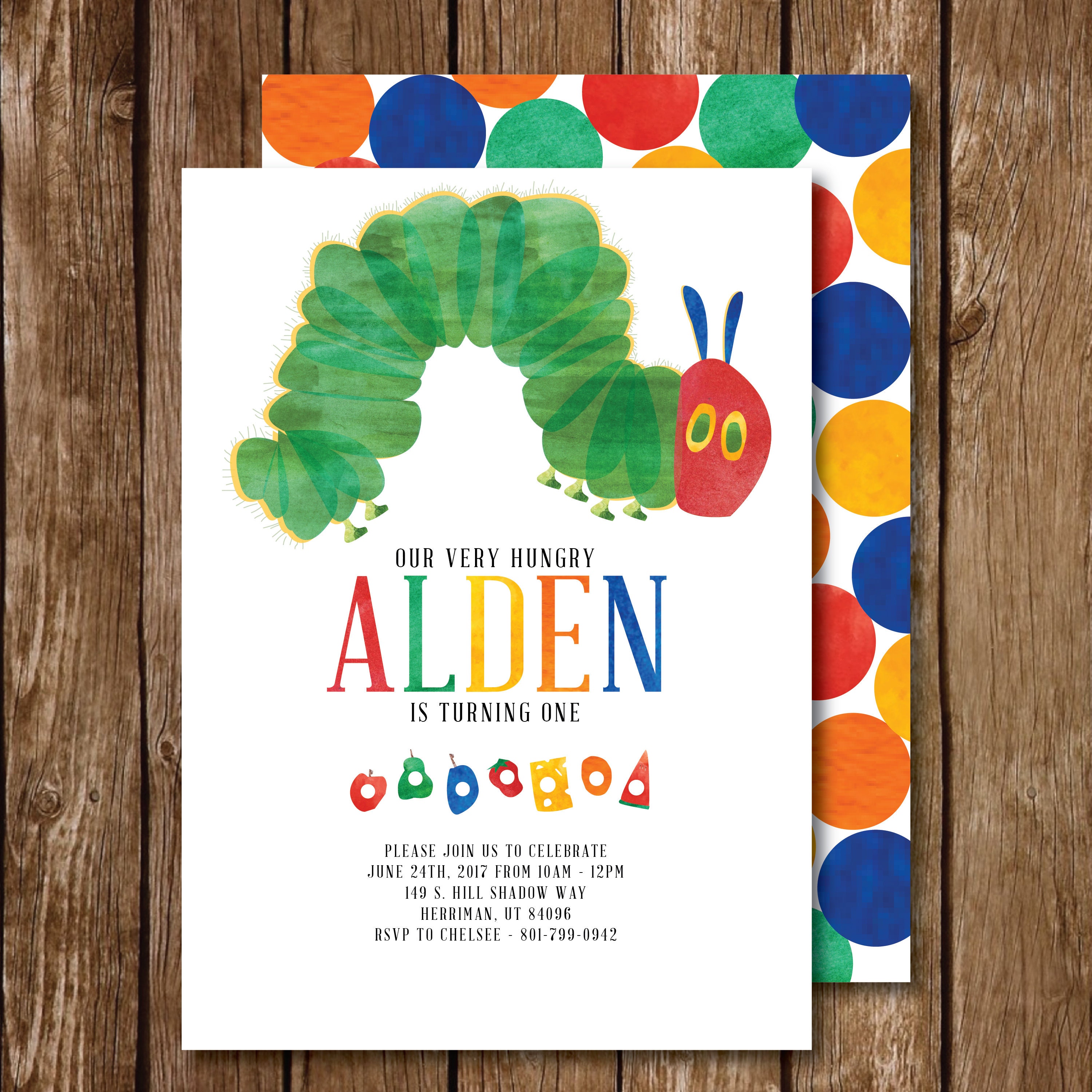 Very Hungry Caterpillar Invitations Template