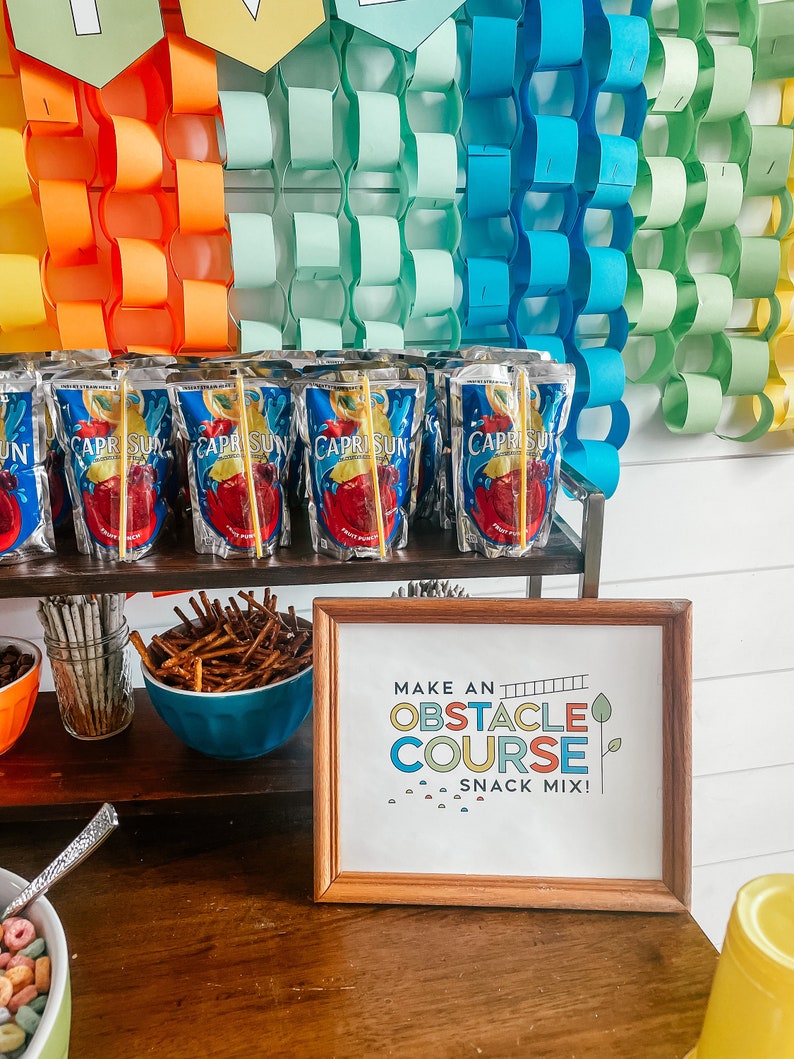 Obstacle Course Birthday Party || Canva Files || Instant Digital ...