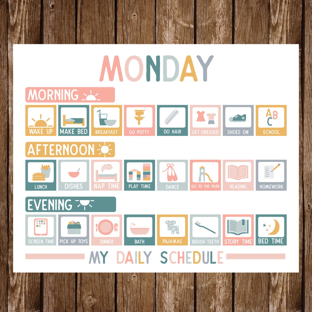 Kids Daily Routine Chart   Cards || Homeschool || Routines || Schedules ...