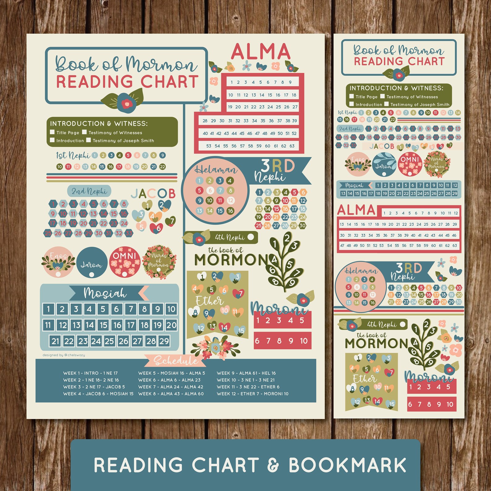 BOOK OF MORMON Reading Chart &amp; Bookmark 90 Day Schedule or - Etsy