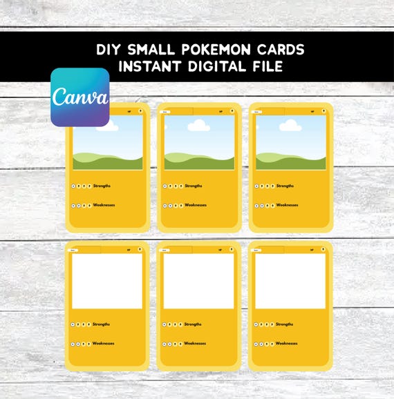 Small Pokemon DIY Pokemon Cards || Party Favor || DIY Pokemon Cards || Digital File || Pokemon Birthday Party Small Pokemon DIY Pokemon Cards || Party Favor || DIY Pokemon Cards || Digital File || Pokemon Birthday Party