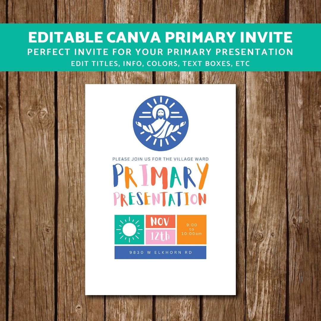 PRIMARY PRESENTATION Canva Invite Template || Primary Program ...