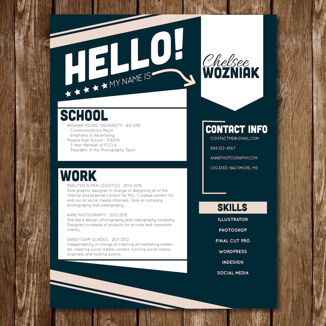 Creative Resume || Hello Resume || Instant Download || Editable - Etsy