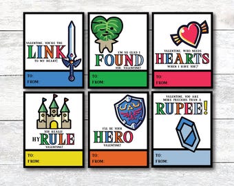 Legend of Zelda Valentine's Cards || Link and Zelda || Hero of