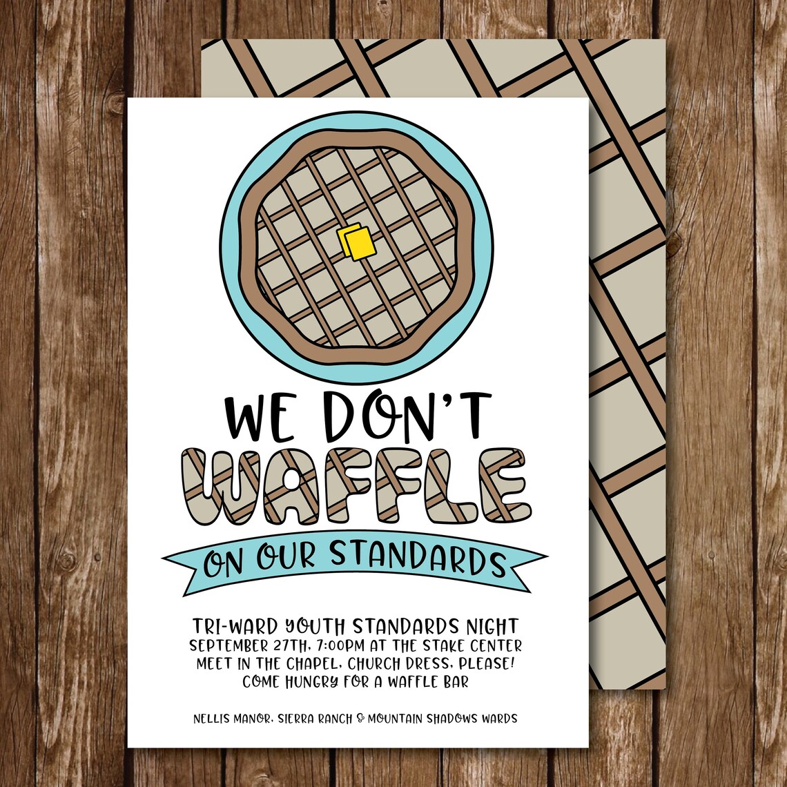 We Don't Waffle On Our Standards Waffle Bar LDS Etsy