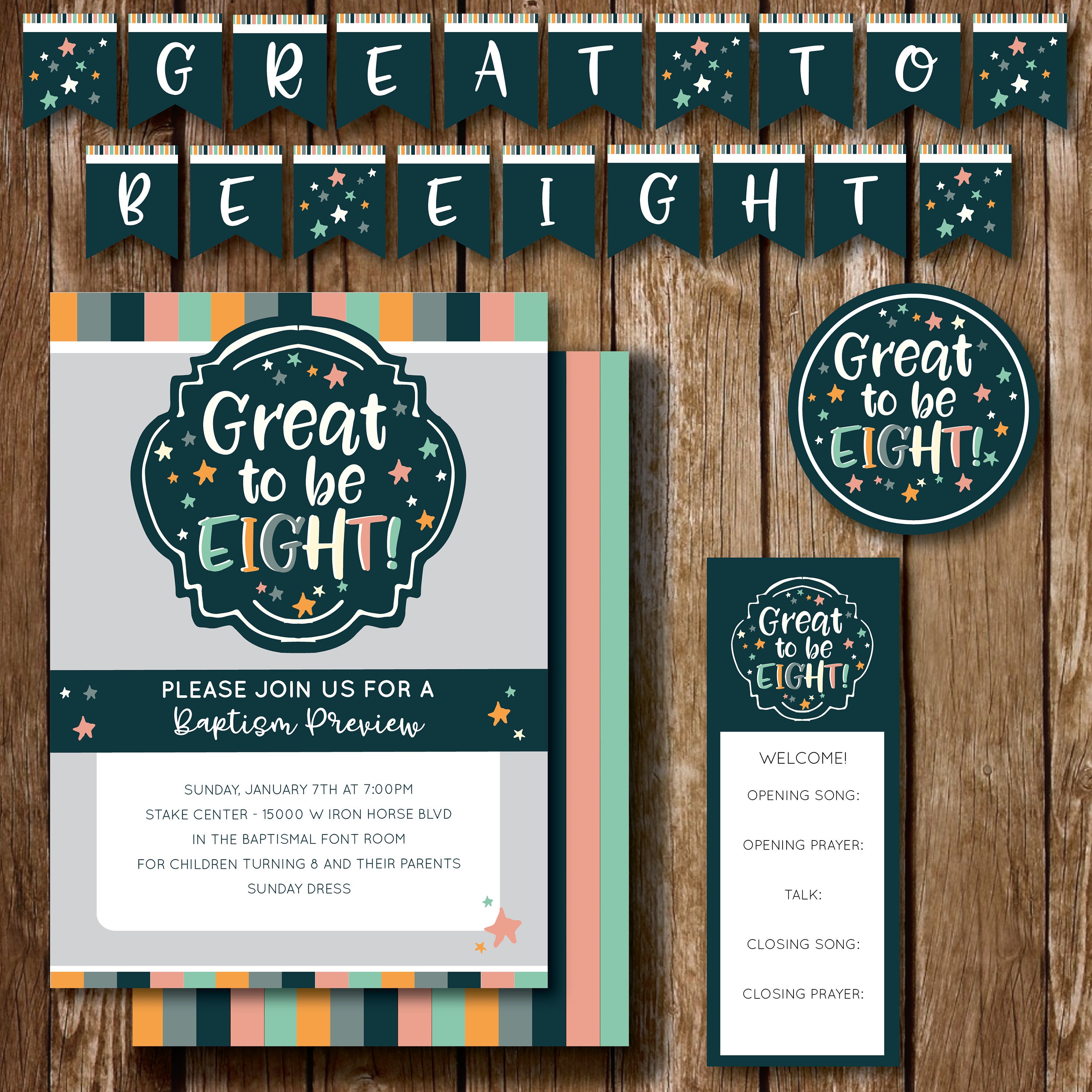 It S Great To Be Eight Invitations