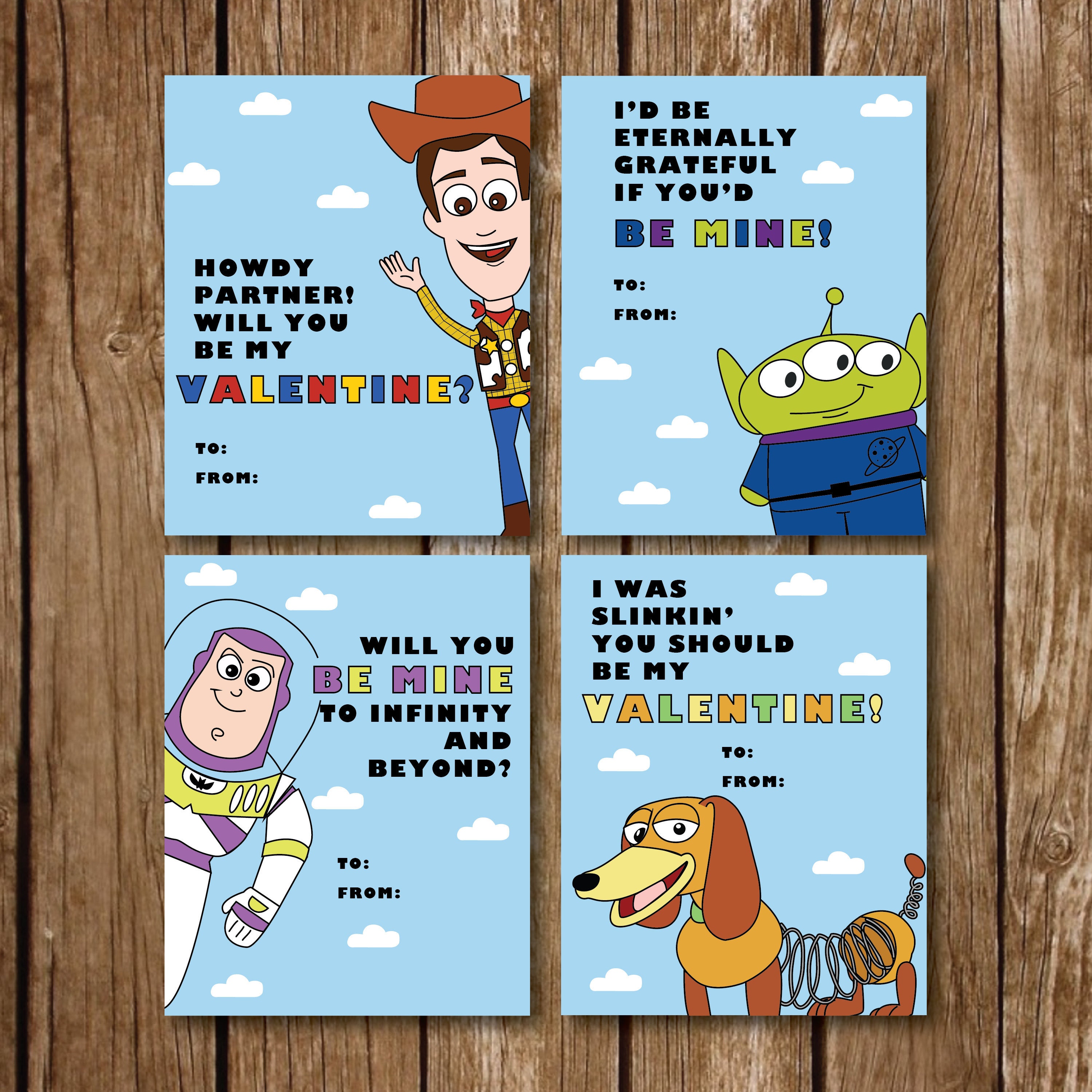 Toy Story Valentine s Cards Toy Story Woody Buzz Etsy
