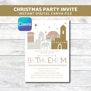Keer terug naar Bethlehem || Een nacht in Bethlehem || Direct digitaal canvasbestand || Levende kerststal || Kerstfeest || Kerstfeest wijk