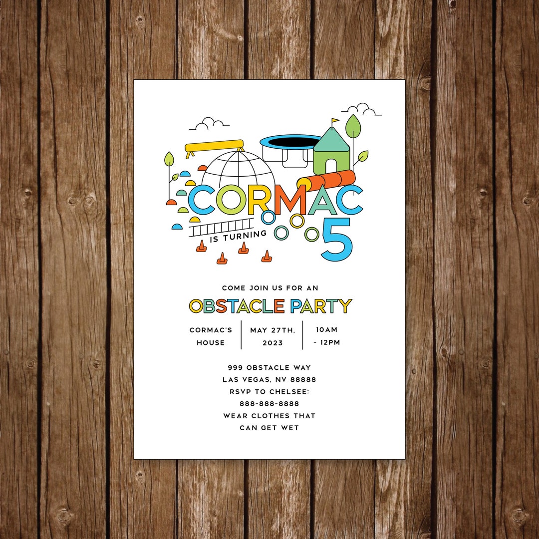 Obstacle Course Birthday Party Water Party Outdoor Party Climb, Run and