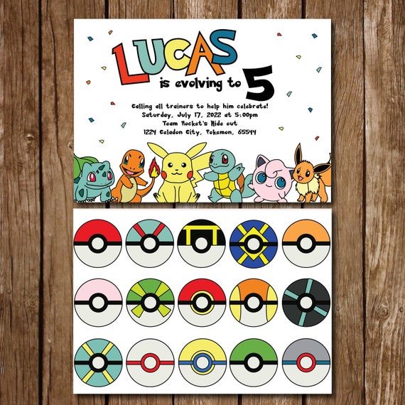 Digital Pokemon Invite + Files || Pokemon Party || Pikachu Party || I Choose You || Pokemon Trainer || Digital Files