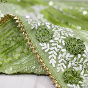 Indian Bridal Dupatta Mirror Work Embroidered Customized Wedding Georgette Long Women Dupatta Veil Lehenga Embroidery Stoles Chunni Gift