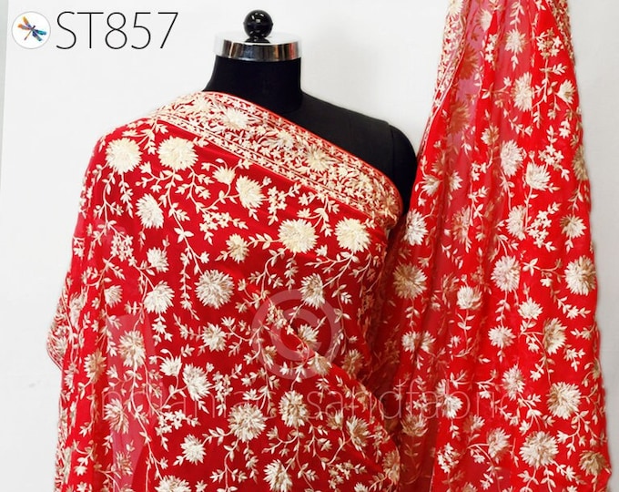 Red Ghaghra With Ornate Blouse & Dupatta main image 1