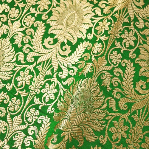 Mustard Yellow Brocade Unstitched Churidhar Material