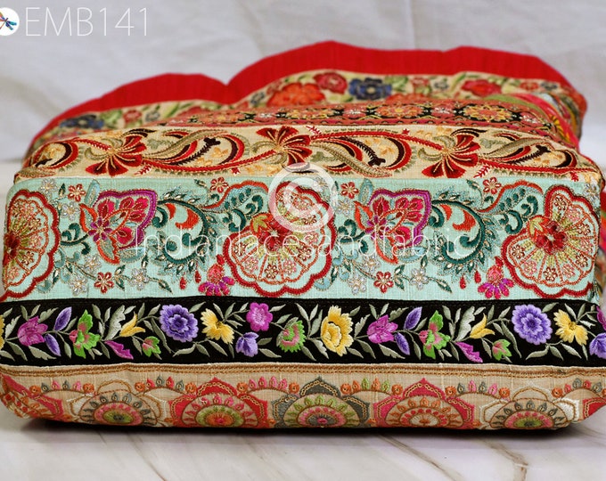 Embroidered Fabric Remnants Saree Border Assorted Indian Sari Trims