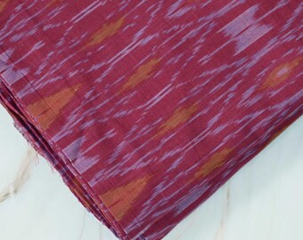 Red Indian Ikat Cotton fabric sold By Yard Handwoven Yarn Dyed Kids Summer Dresses Women Home Decor Lampshades Curtains Throw Pillows