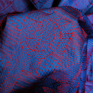 Blue Pure Silk Embroidered Fabric by the yard Tussar Fabric Indian Embroidery Raw Silk Wild Natural Handmade Silk Tussah Dress Material