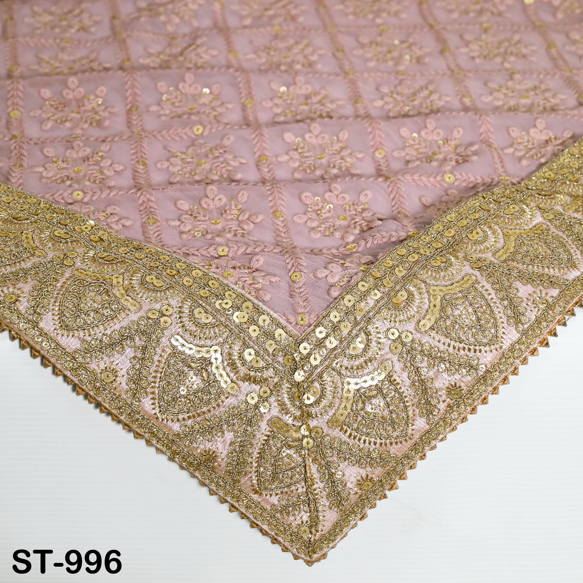 Dupatta (châle) Rose Et Doré Brillant - Neuf Sans étiquette - Taille M - Style Métallique Et Brillant
