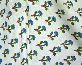 Hand Printed Fabric Block Print Cotton Fabric by the yard Soft Cotton Fabric Indian Fabric Summer dress fabric for kids dress costume fabric
