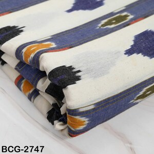Tessuto di cotone Ikat indiano vino tagliato a misura Abiti estivi tessuti a mano Handloom Home Decor Quilting Cuscini Tendaggi Tende