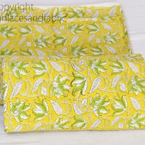 Tessuto di cotone floreale stampa blocco indiano tagliato a misura mano timbro Yardage vestito estivo bambini pigiama cucito quilting tende